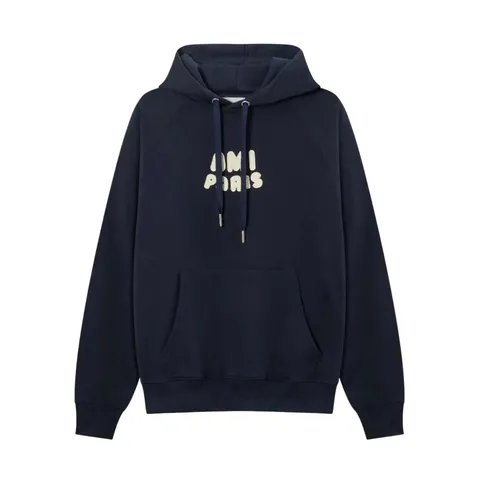 Ami Hoodie - Navy Crochet Letters