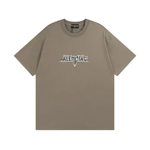 Balenciaga Tee - Taupe Logo
