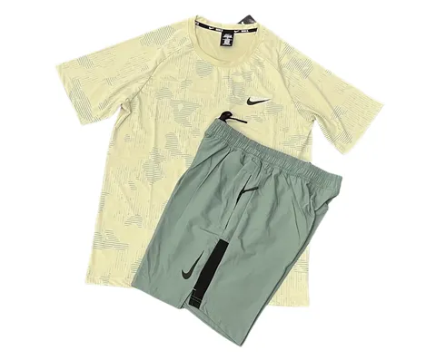 Nike Set - Yellow Tee & Sage Shorts