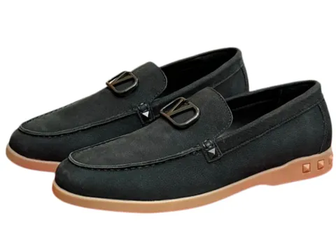 Valentino Shoes - Black Suede Loafer