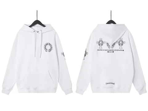 Chrome Hearts Hoodie - White Horseshoe Back