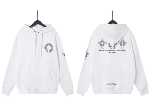 Chrome Hearts Hoodie - White Horseshoe Back