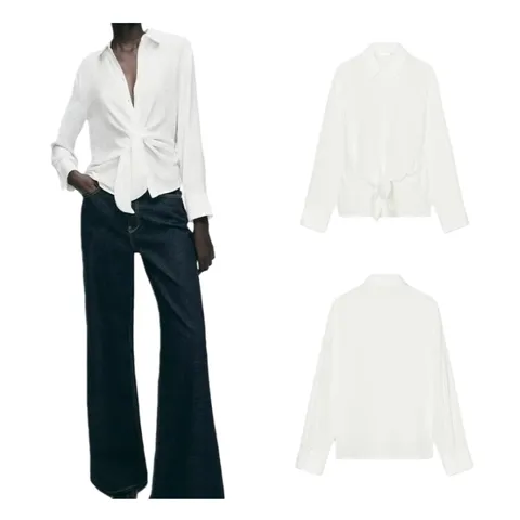 Zara Shirt - White Tie-Front
