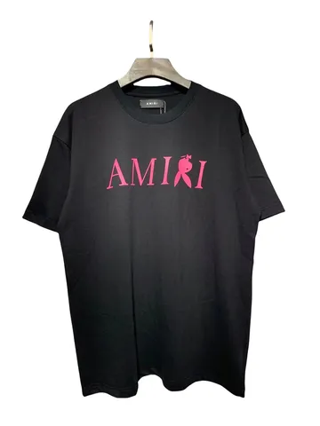 Amiri Tee - Black Pink Logo