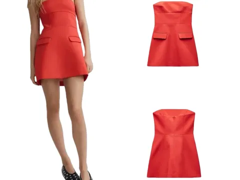 Zara Dress - Red Strapless Mini