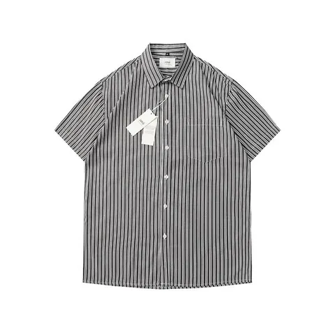 Ami Shirt - Grey Pinstripe Short-Sleeve