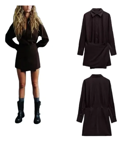 Zara Dress - Brown Shirt Mini