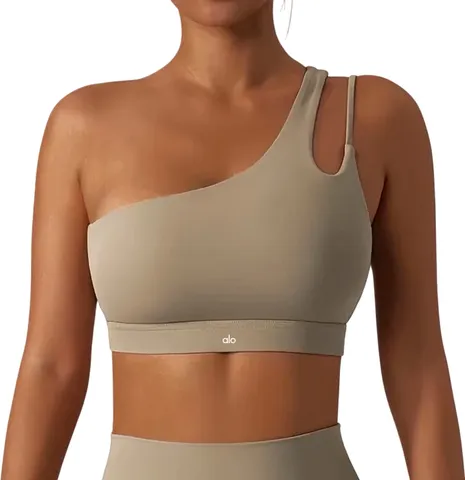 Alo Vest - Taupe One-Shoulder Bra