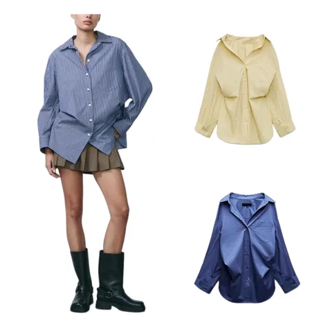 Zara Shirt - Blue Satin