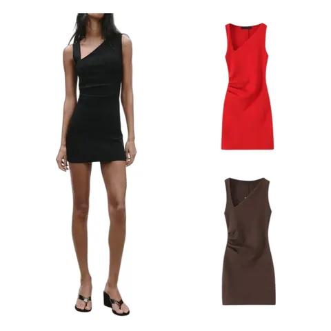 Zara Dress - Asymmetric Mini Multi-Colour