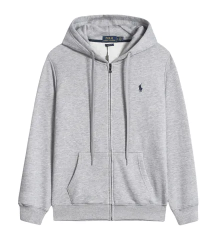 Ralph Lauren Hoodie - Grey Zip Hoodie