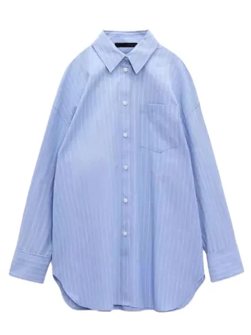 Zara Shirt - Blue Stripe, Cotton