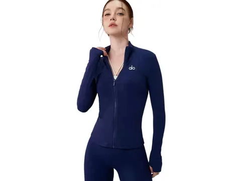Alo Hoodie - Navy Fitted Zip