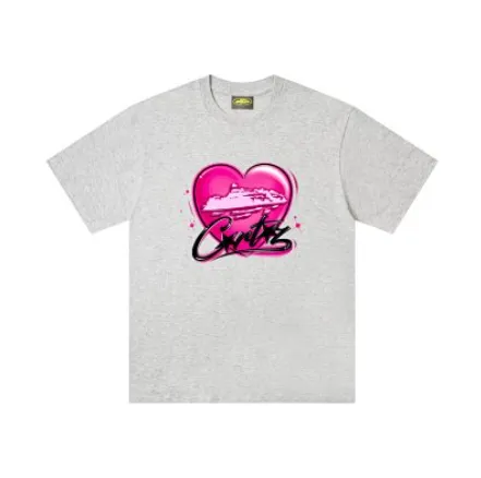 Corteiz Tee - Grey Pink Heart
