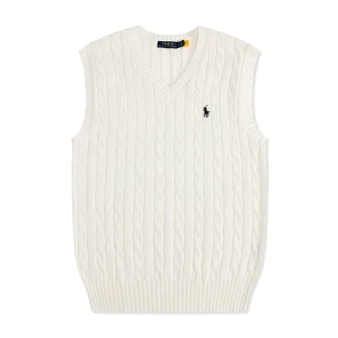 Ralph Lauren Vest - White Cable Vest