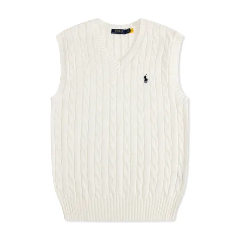 Ralph Lauren Vest - White Cable Vest