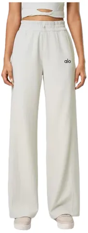 Alo Pants - Cream Wide-Leg, Relaxed