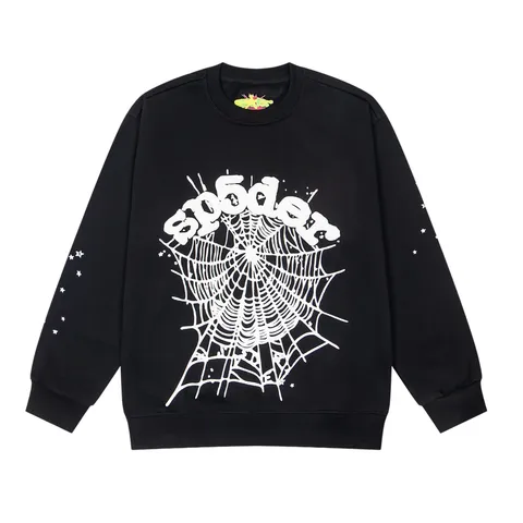 Sp5der Hoodie - Black Web Crew