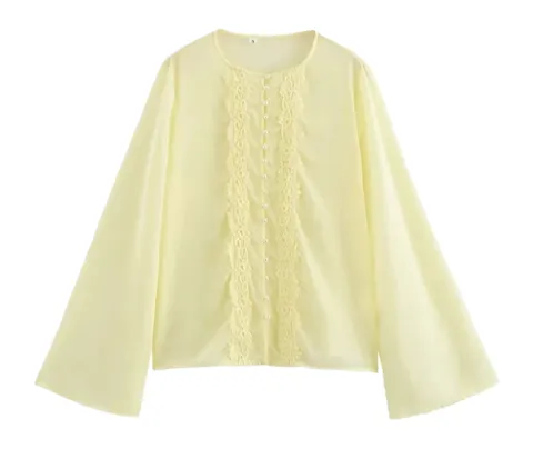 Zara Shirt - Butter Lace Trim