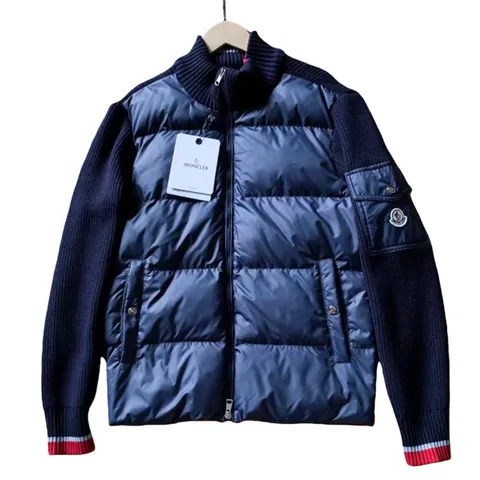 Moncler Down Jacket - Navy Knit Hybrid