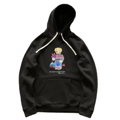 Ralph Lauren Hoodie - Black Bear Hoodie, Hooded