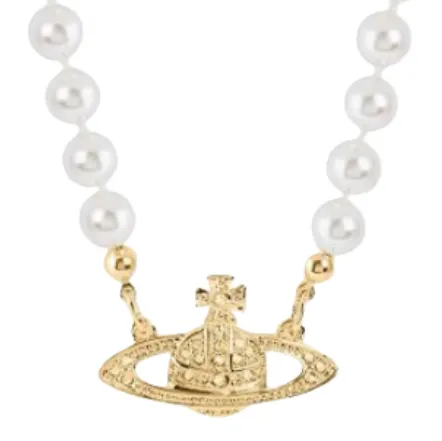 Vivienne Westwood Necklace - Gold Orb Pearl