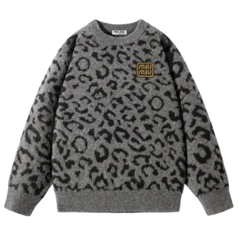 MiuMiu Sweater - Grey Leopard Knit