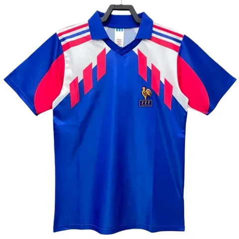 1990 season France Home retro Fan version - Blue