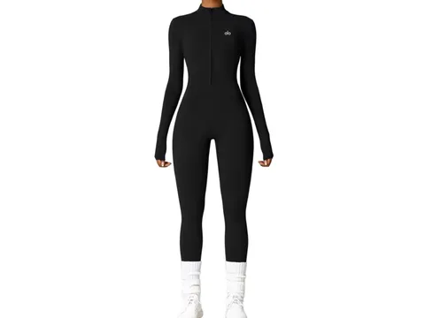 Alo Set - Black Zip Jumpsuit