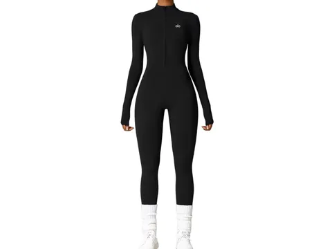 Alo Set - Black Zip Jumpsuit