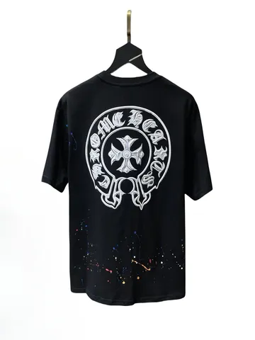 Chrome Hearts Tee - Black Horseshoe Splatter