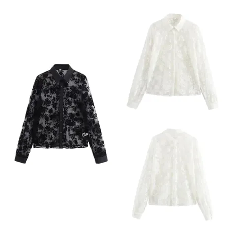 Zara Shirt - Lace Button Multi-Colour