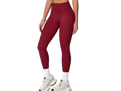 Alo Pants - Burgundy Leggings, High-Waist