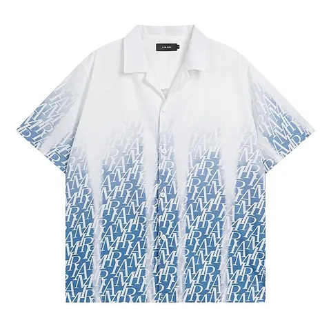 Amiri Shirt - White & Blue Monogram