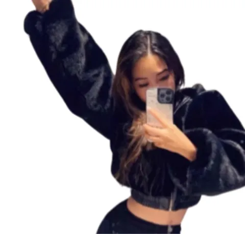 Fur Coat - Black Cropped Fur