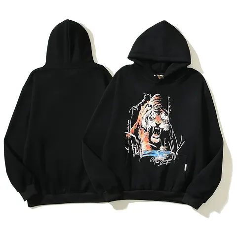 Represent Hoodie - Black Tiger Print
