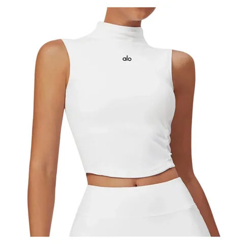 Alo Vest - White Mock-Neck Tank