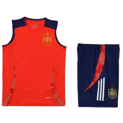 2425 Spain Training clothes suit vest Fan version - Red Vest & Shorts