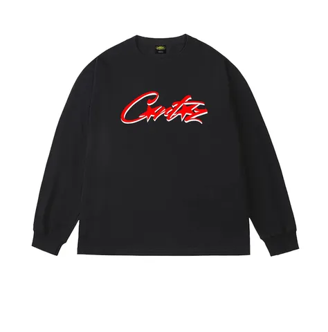 Corteiz Long Tee - Black Red Script