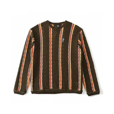 Stussy Sweater - Brown Stripe Knit
