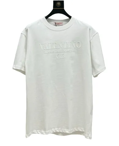 Valentino Tee - White Embossed Logo