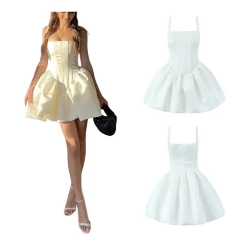 Zara Dress - White Bubble Mini