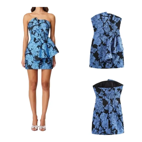 Zara Dress - Blue Floral Strapless Mini