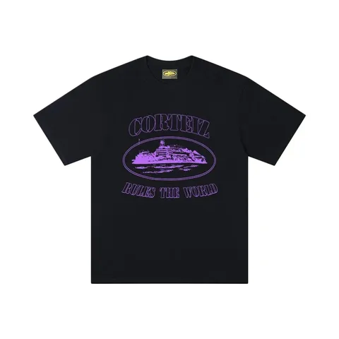 Corteiz Tee - Black Purple Alcatraz