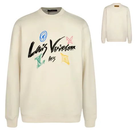 LV Hoodie - Cream Signature Print