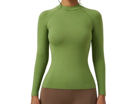 Alo Long Tee - Lime Mock-Neck