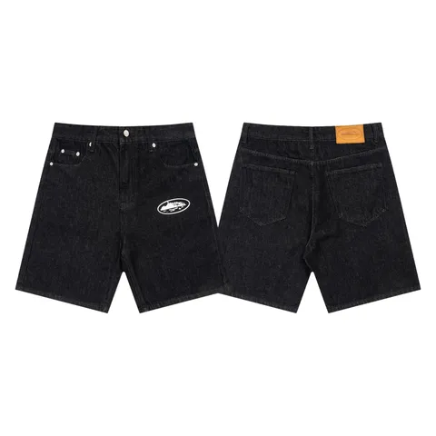 Corteiz Shorts - Black Denim Alcatraz