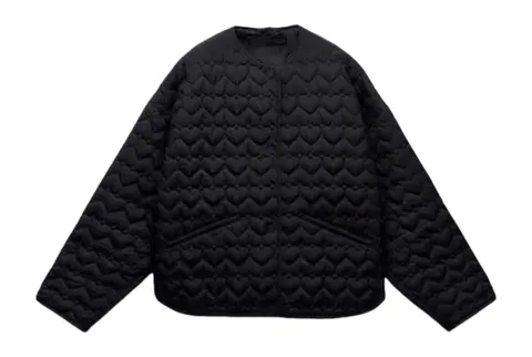 Zara Short Coat - Black Quilted Jacket
