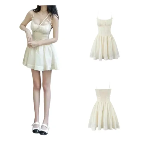 Zara Dress - Cream Bow Mini
