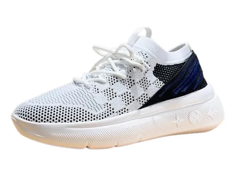 LV Shoes - White & Navy Knit
